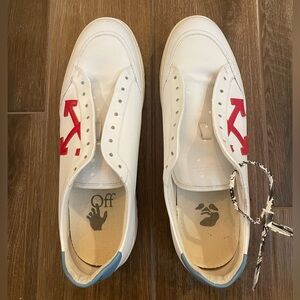 Off White 2.0 Men's sneakers ,White Blue and Red Leather. Size 45 (US 11/11.5)